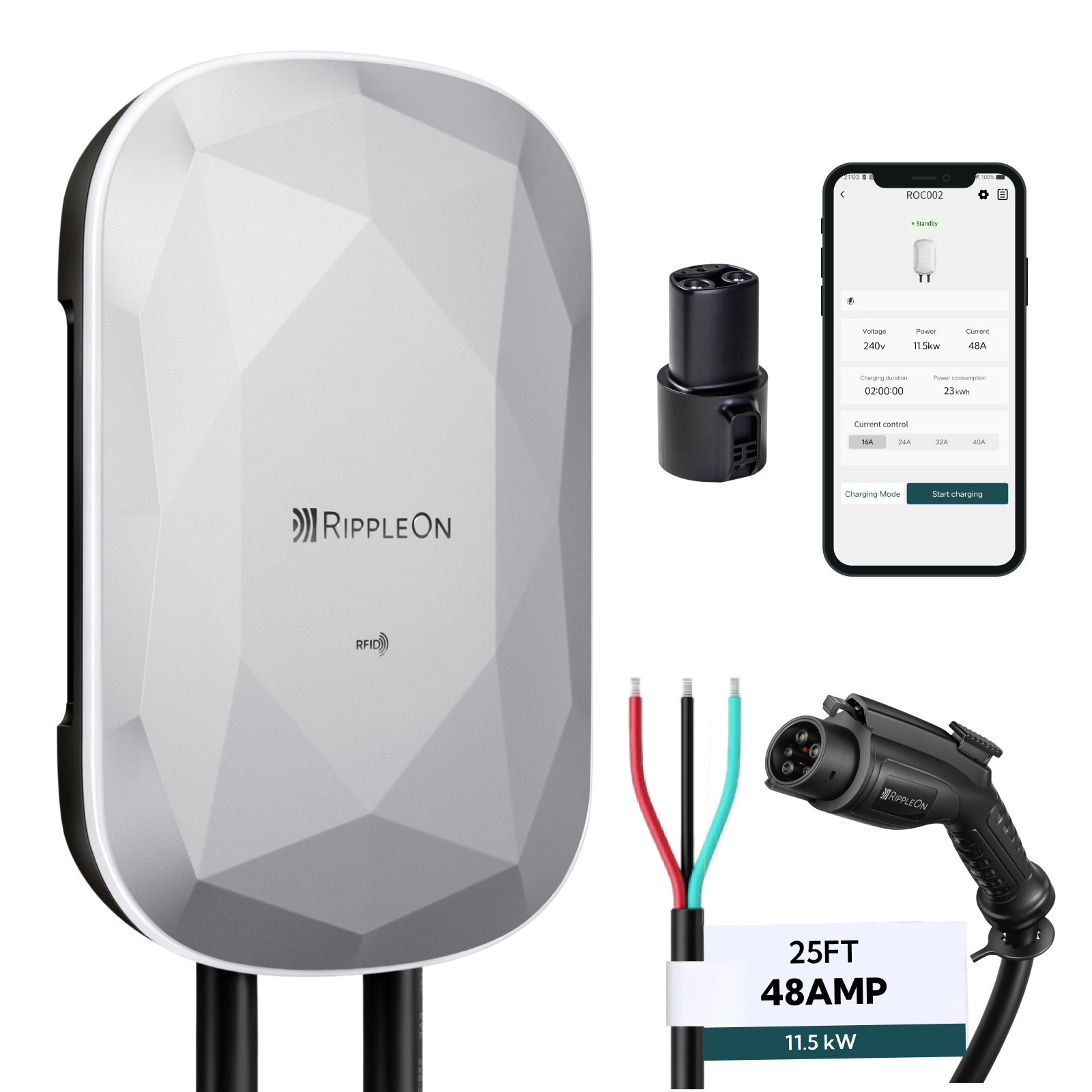 #color_Silver_hardwired_Tesla (with adapter)